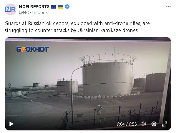 Russians having problems with Ukrainian drones.