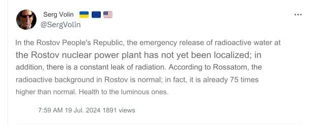 Rostov People's Republic may have a problem with radiation.