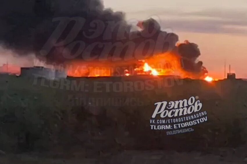 Picturesque fire in Rostov in Russia.