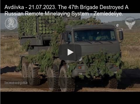 Ukrainians blow up a Russian mine-laying system.