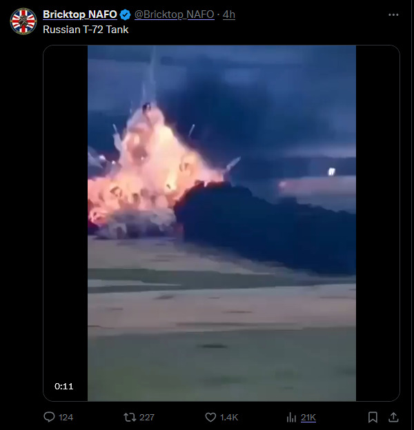 An impressive tank explosion and turret toss.