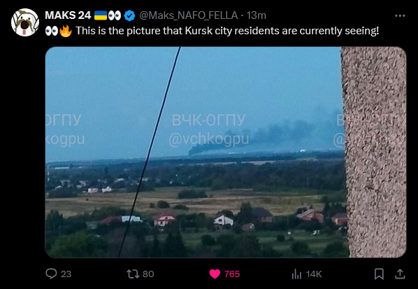 This is the picture that Kursk city residents are currently seeing.