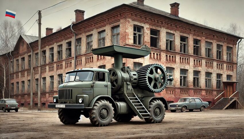 Meat Cubie tells recruits to get up, go to the front, and get in the meat grinder (truck with a big grinder on it.)