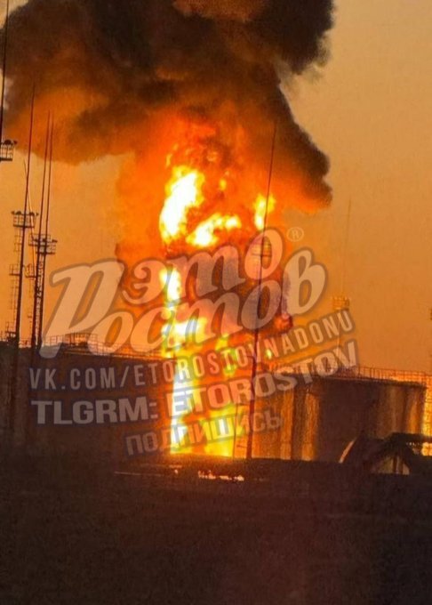 Picture of a fire in Rostov.