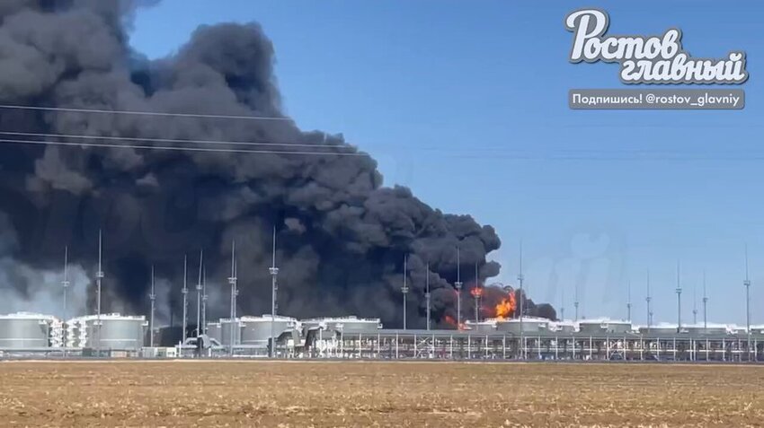 Russian tank farm, still burning for the last 24 hours.