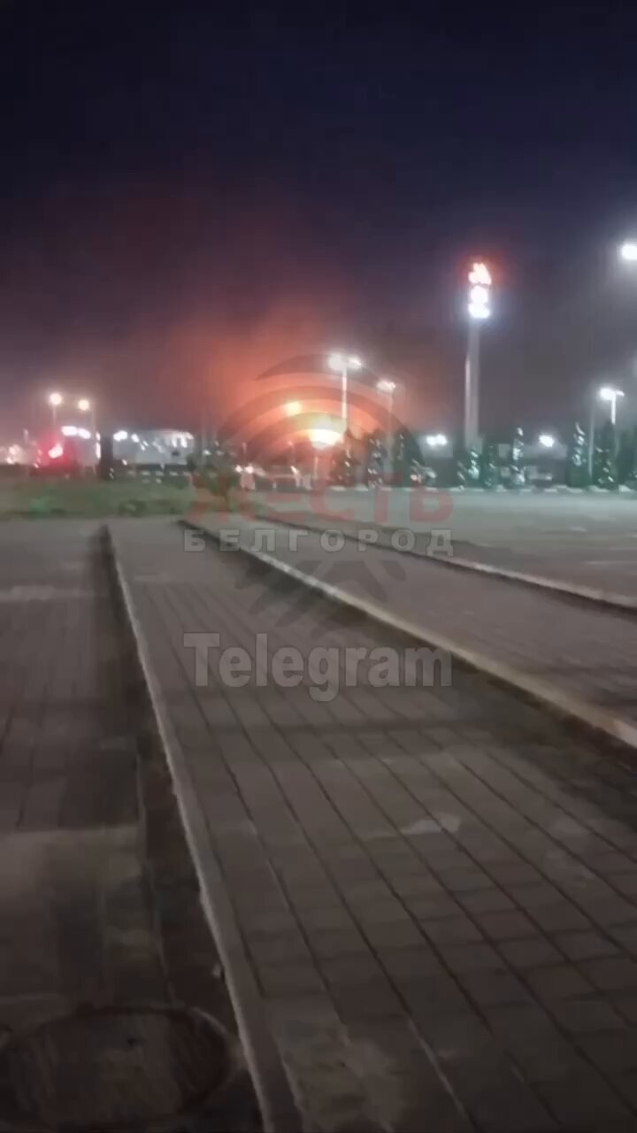 A fire at night in Belgorod.