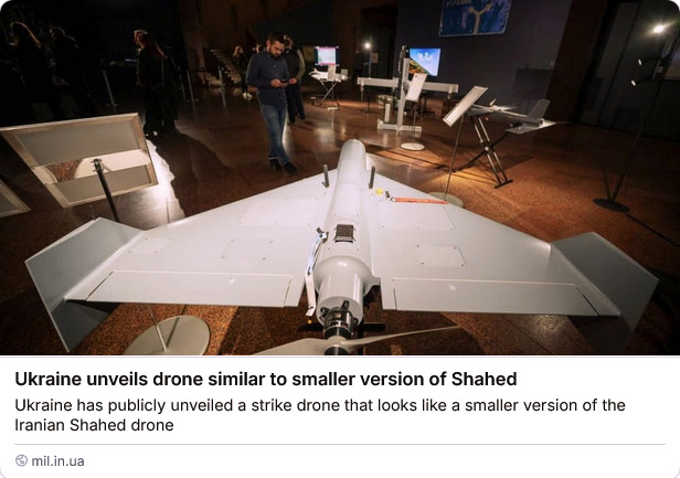 Ukraine unveils drone similar to smaller version of Shahed.
