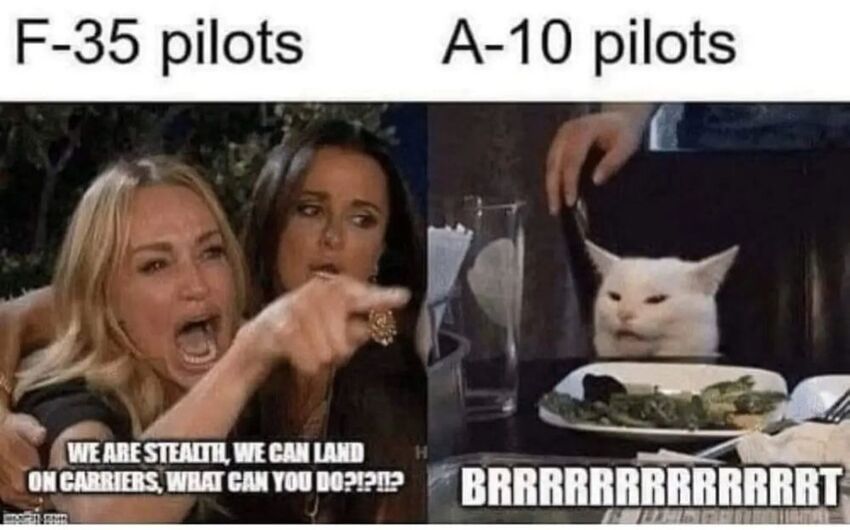 The F-35 vs. the A-10.