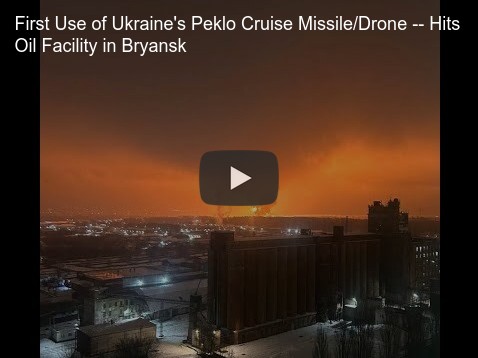 Ukrainian Peklo drone hit a refinery in Bryansk.