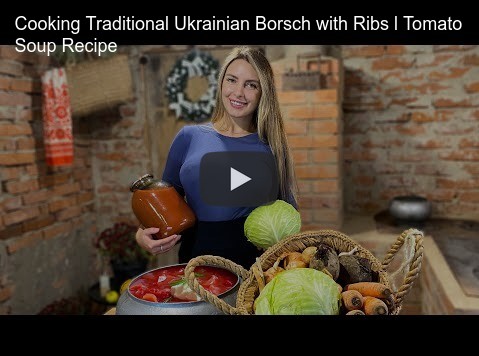 Luba from Ukraine cooks borscht with ribs.