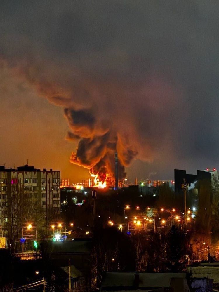 A refinery explosion in Engels, Russia.