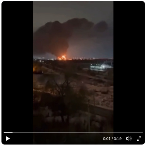 Day 5 of the Engels oil refinery in Russia burning.