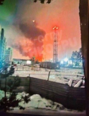 A fire in Bryansk, Russia.