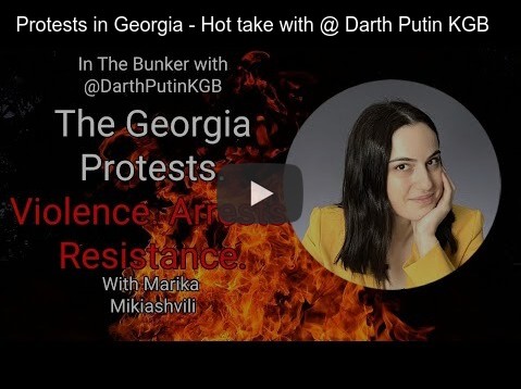 Darth Putin gives his opinion on the Georgia protests in a long video.