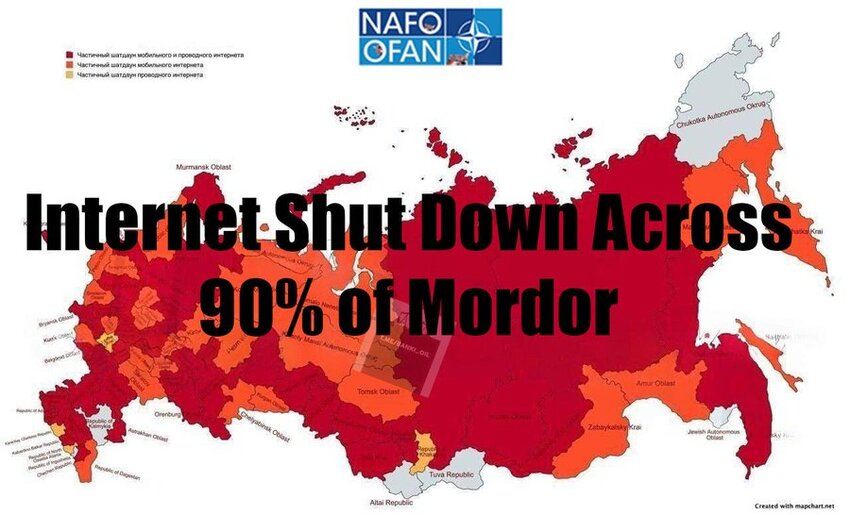 Roughly 90% of Russian territory recently had most or all internet services shut down.
