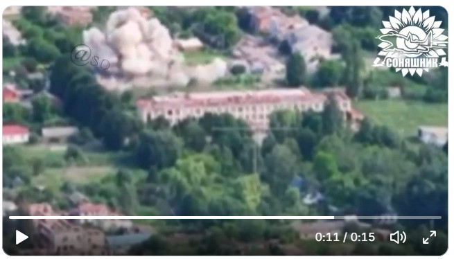 A MiG-29 blew up some Russian positions.