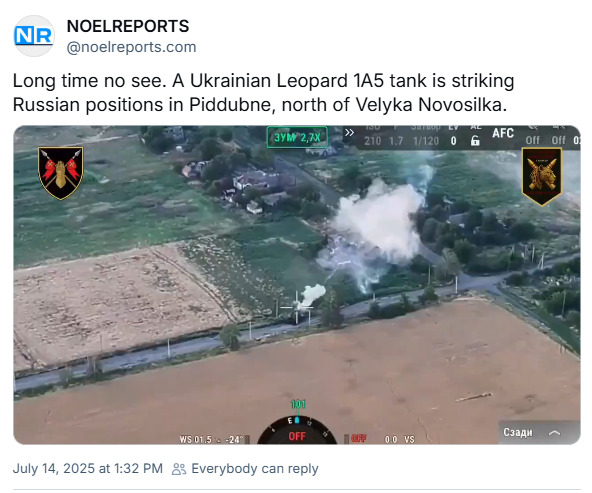 Leopard 1 shoots at Russian positions.