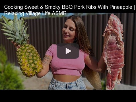 Luba from Ukraine makes pork ribs with pineapple.