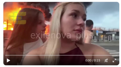 3 people shoot a TikTok in front of burning fuel tanks in Sochi.