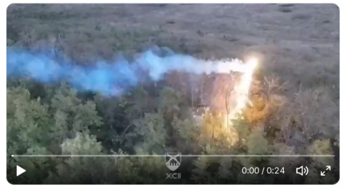 Dragon drone drops fire on a forest.