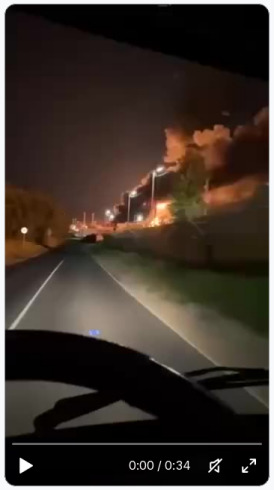 A fire in Saratov oil refinery.