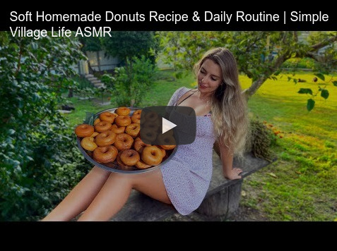 Luba from Ukraine makes donuts.